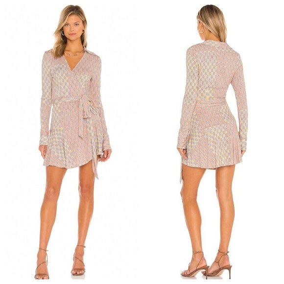 FREE PEOPLE Rhetta Wrap Dress in Ivory NWT - Picture 2 of 7